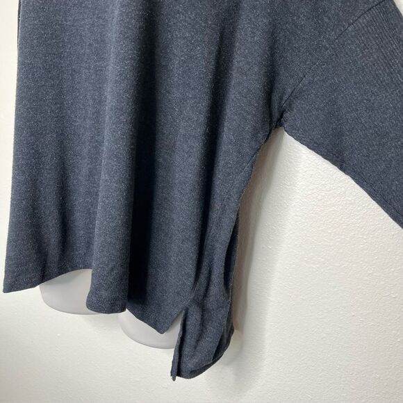 Joyspun Charcoal Gray Long Dolman Ribbed Sleeve Round Neck Top Women XL (16-18) - Picture 6 of 12